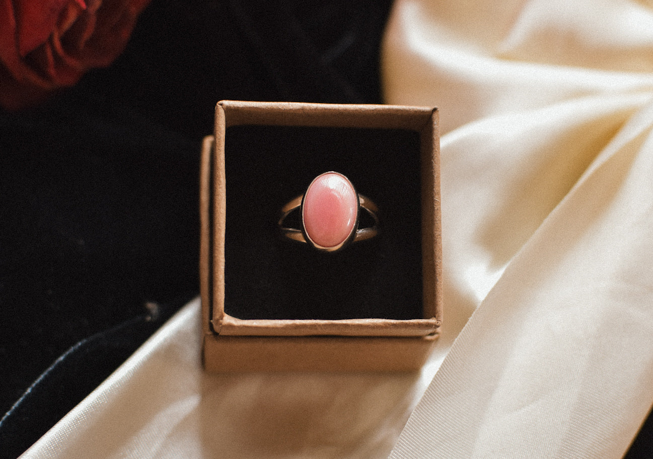 Pink Conch Shell Ring sz7