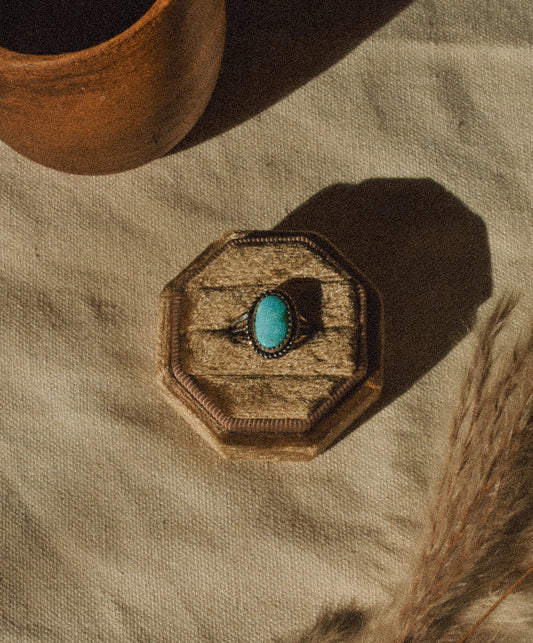 Old Stock Nevada Turquoise Ring Sz7