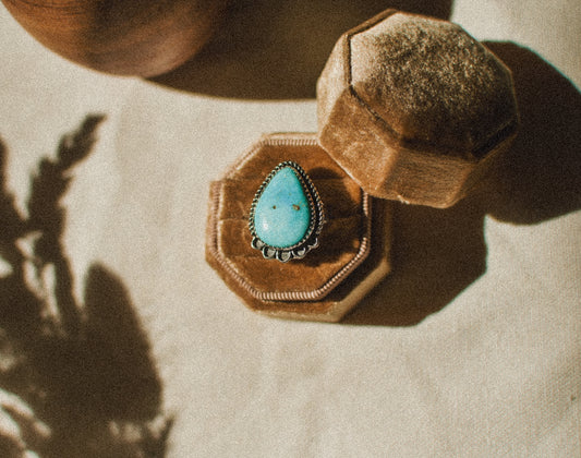 Old Stock Turquoise Ring sz 5